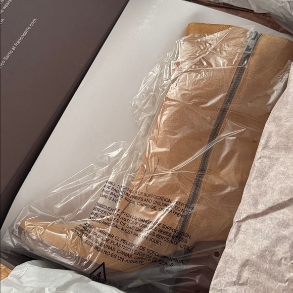 NWB $225 Franco Sarto Suede Jaxon Mid Shaft Boots Western Camel Brown Tan Sz 8.5 - Picture 9 of 9